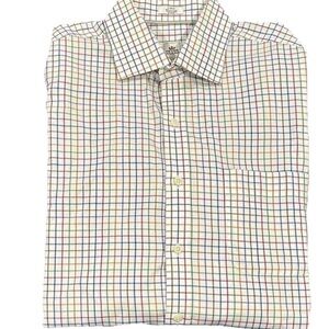 Peter Millar Shirt Mens Large Checkered Nanoluxe  Button Down 100% Cotton